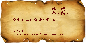 Kohajda Rudolfina névjegykártya